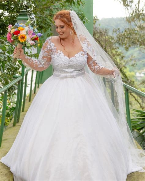 Vestido Plus Size Noiva Saia Remov Vel Vira Curto Elo