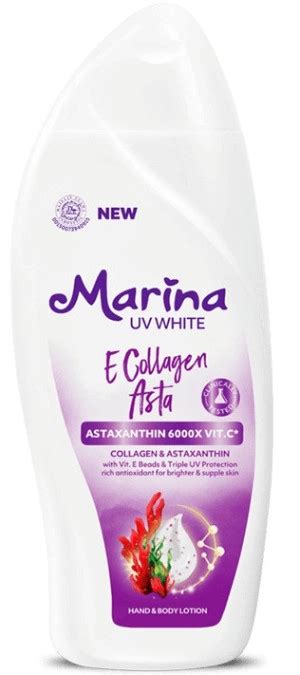 Ingredients list Marina UV White E Collagen Asta Astaxanthin ...