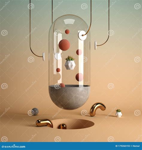 Abstract Surrealism Shape Art D Rendering Stock Illustration