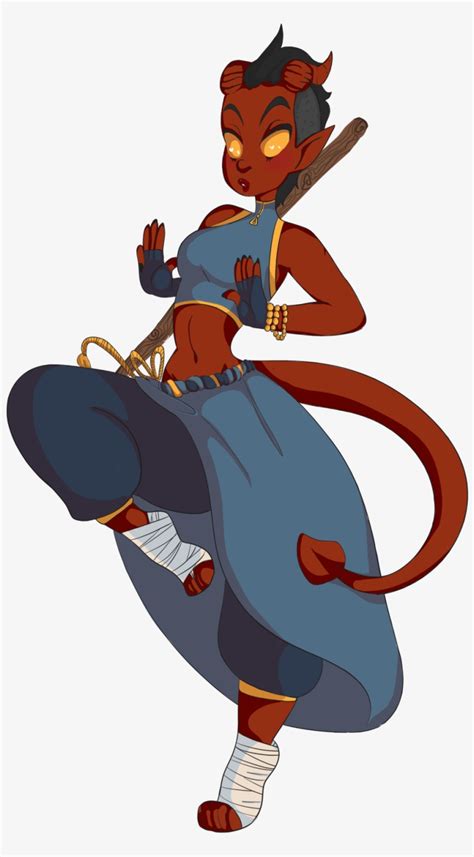 Art Pephine My Monk Dnd Female Tiefling Monk Transparent Png