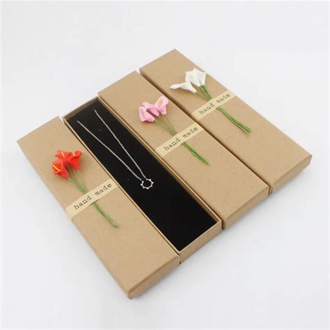 Doreenbeads Kraft Paper Jewelry Box Necklace Boxes For Gift Packing