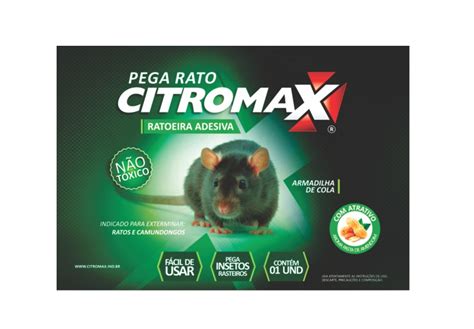 CARTELA COLA PEGA RATO CITROMAX Pragas Urbanas