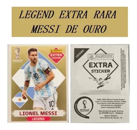 Figurinha Lionel Messi Legend Copa 2022 Extra Rara Gold Ouro