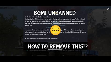 How To Play Bgmi After Unban How To Remove Notice Message In Bgmi