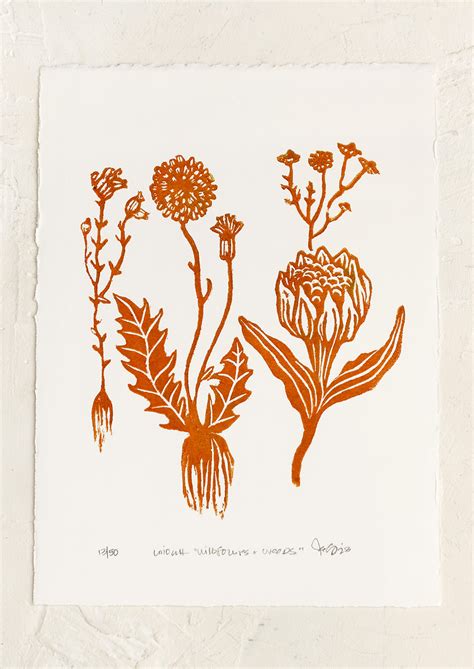 Flower Linoleum Prints