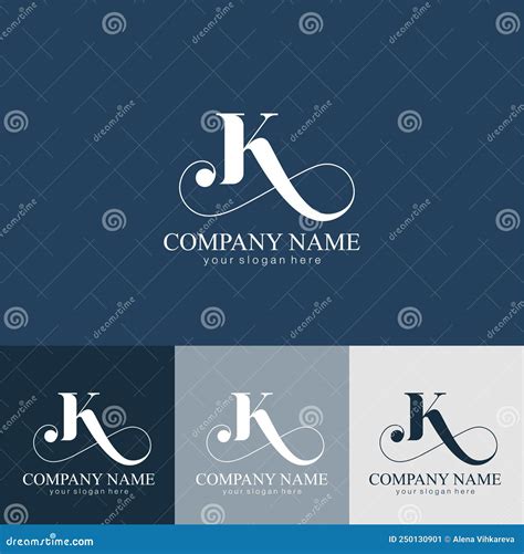 K Letter Monogram Elegant Luxury K Logo Calligraphic Style Vector