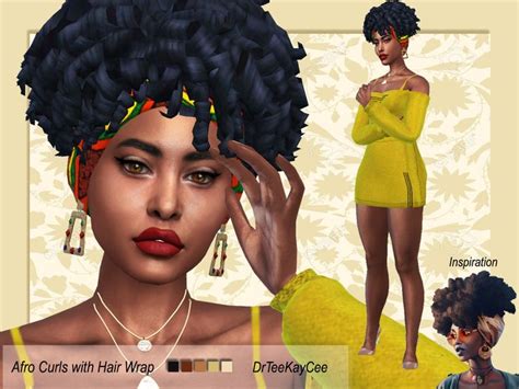 Sims 4 Afro Curls With Hair Wrap By Drteekaycee Inspired Through