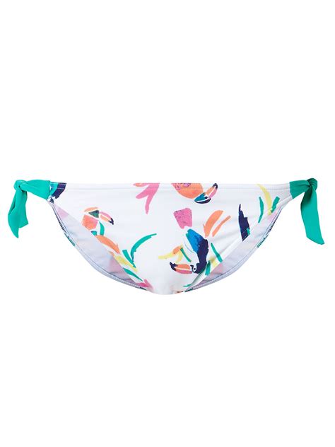 White Toucan Print Plunge Bikini Set Top Size To A B C D Dd E