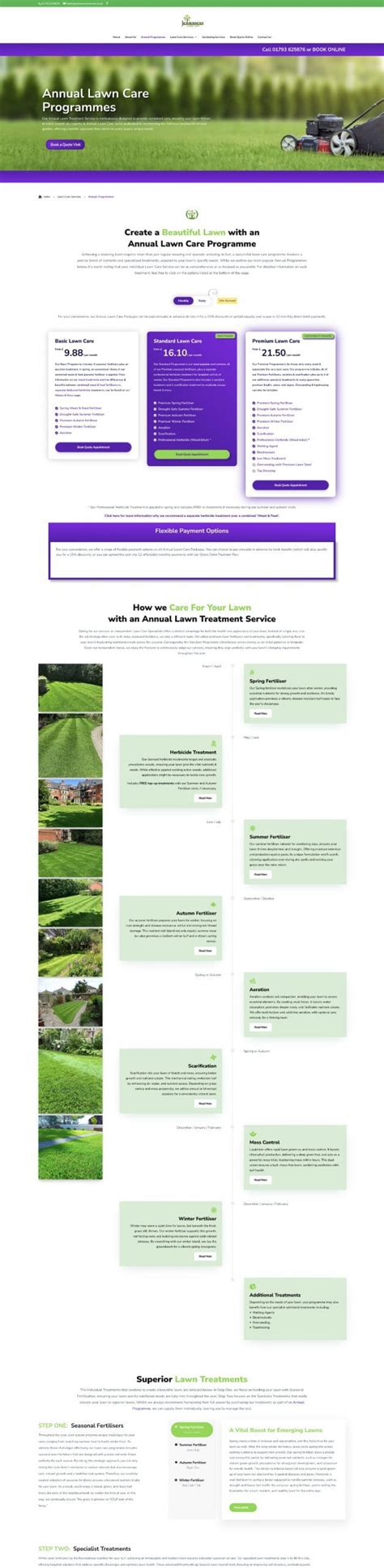 Annual Lawn Care Programmes Johnson Gardening Services Ltd