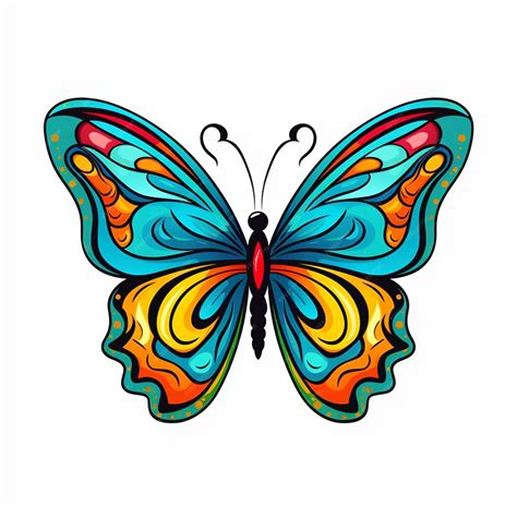 Premium Vector Beautiful Colorful Butterfly Isolated On A White