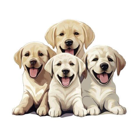 Colección vectorial de lindos cachorros Vector Premium