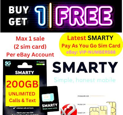 Smarty Sim Card Payg Nano Micro Standard Sim Card Pay As You Go Data