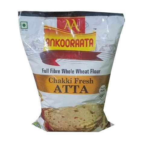 Ankooraata Full Fibre Whole Wheat Flour Packaging Size 5 Kg