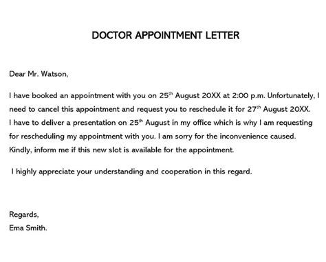 Letter To Patient To Schedule Appointment