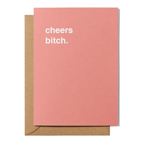 Cheers Bitch Thank You Card Greetings From Hell