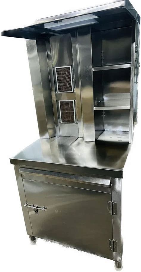 Silver Stainless Steel Gas Shawarma Machine 2 Burner At Rs 38000 In