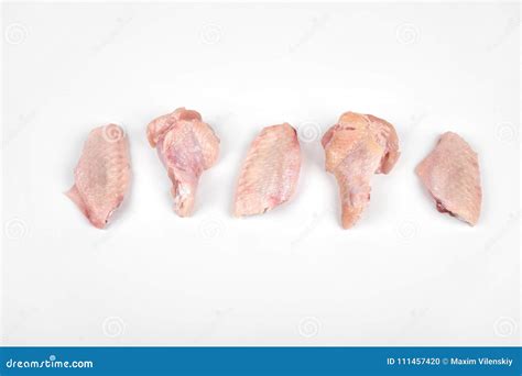 Raw Chicken Wings Isolated On White Background Stock Photo Image Of