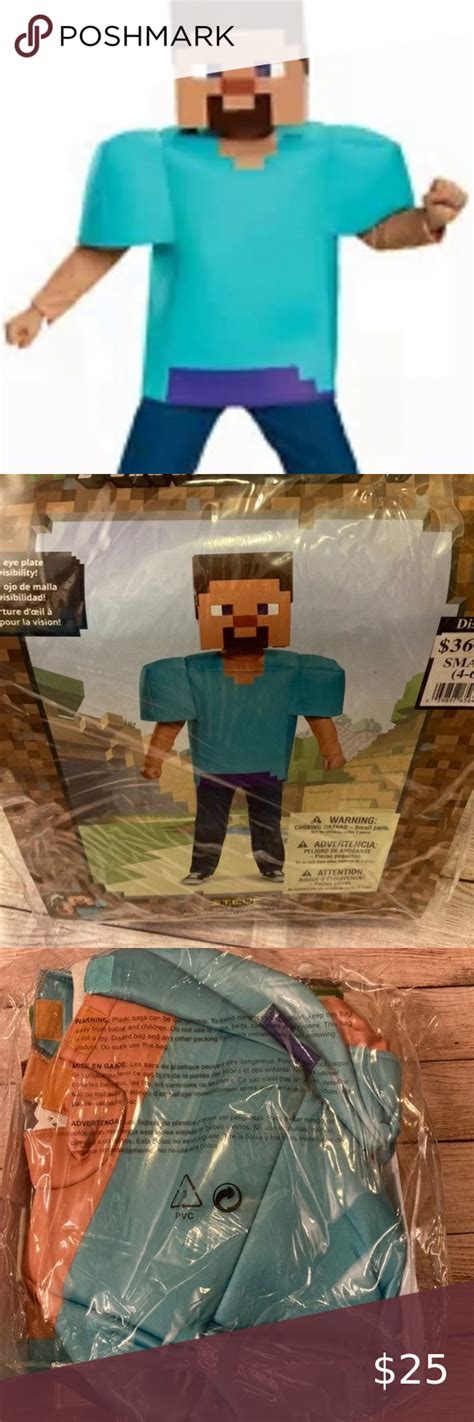 Minecraft Steve Halloween costume Small 4/6 NEW Minecraft Steve ...