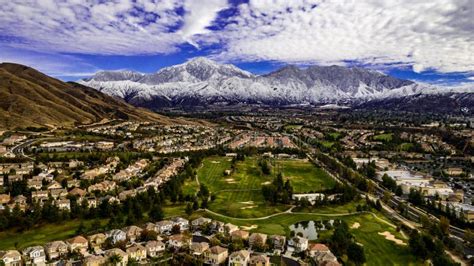 Snowy San Bernardino Mountains During Winter Stock Image Image Of