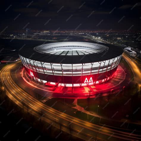 Illuminated night view of Ajax Stadium A marvel of modern architecture