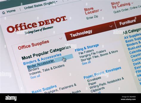 Office Depot Website Stock Photo Alamy