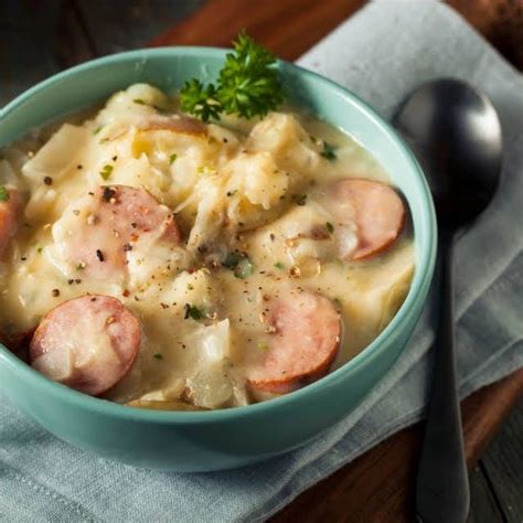 Slow Cooker German Potato Soup With Sausage And Sauerkraut Recipe