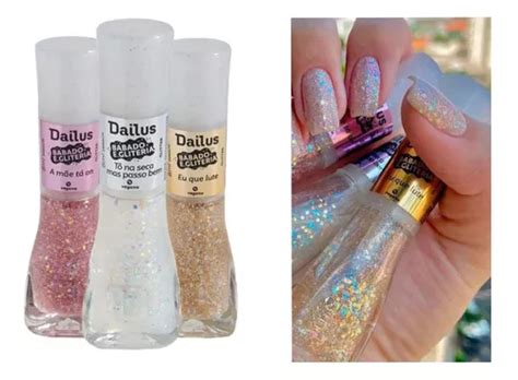 Esmalte Vegano Dailus Coleção Babado E Gliteria 3 Cores