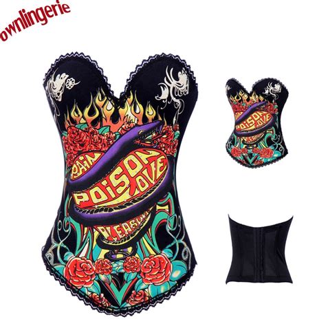 Sex Women Exotic Western Style Hell Fire Bustier Waist Corset Lingerie