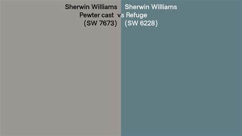 Sherwin Williams Pewter Cast Vs Refuge Side By Side Comparison