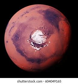 Mars Red Planets North Polar Ice Stock Illustration