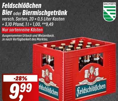 Feldschlößchen Bier oder Biermischgetränk 20x0 5 Liter Kasten Angebot