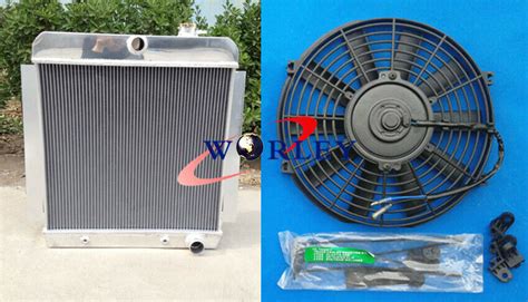 3 Row Aluminum Radiator FAN For 1955 1959 CHEVY PICK UP TRUCK 1956