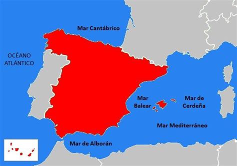 Nombres de los mares de España Lista y mapa