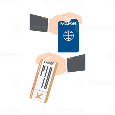 Hand Holding Airplane Ticket And Passport 16377983 Png