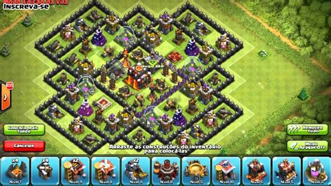 Clash Of Clans Melhor Base De Centro De Vila Nível 10 Youtube