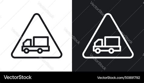 Truck warning sign icon set notice for areas with Vector Image