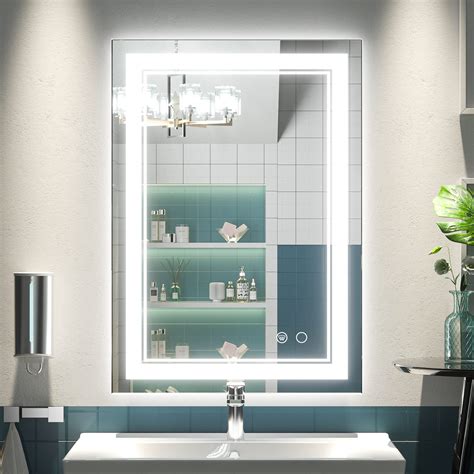 Keonjinn Led Mirror Bathroom Mirror With Front Lights 20 X 28 Inch