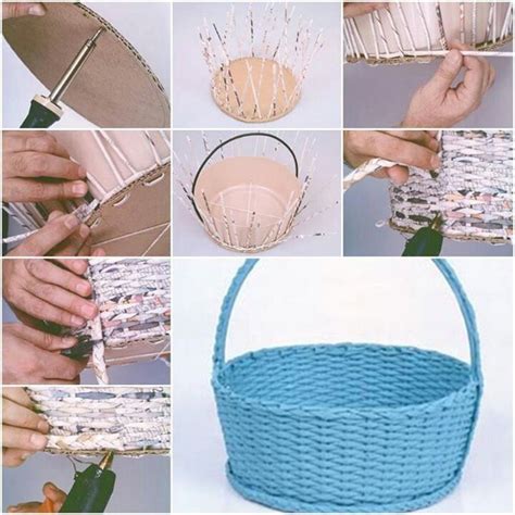 Cesta Con Papel De Periodico Basket Weaving Diy Diy Weaving Newspaper