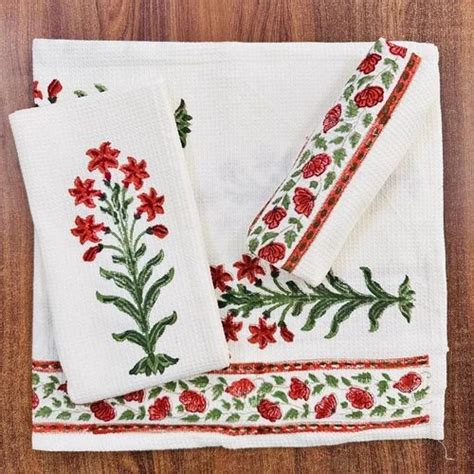 Hand Block Printed Cotton Towels Bathroom Towel At Rs 550 Set In Jaipur