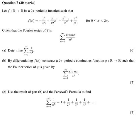 Solved Let F R→r Be A 2π Periodic Function Such That