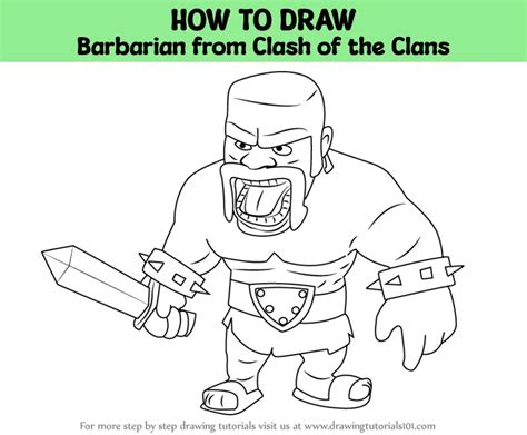 How To Draw Barbarian From Clash Of The Clans Clash Of The Clans Step By Step