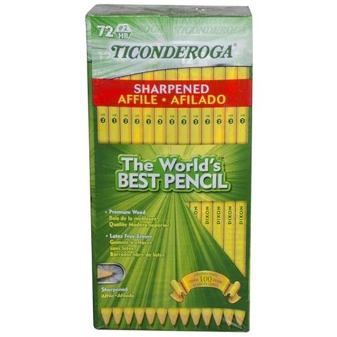 Dixon Ticonderoga 2 Pre Sharpened Pencils 07 Mm Yellow Pack Of 72