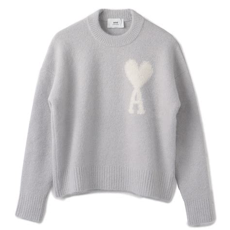 アミ パリス Ami Paris ニット ハート ロゴ Ami De Coeur Cloudy セーター クルーネック アルパカブレンド Uks025 0002 090 アメイジングサーカス