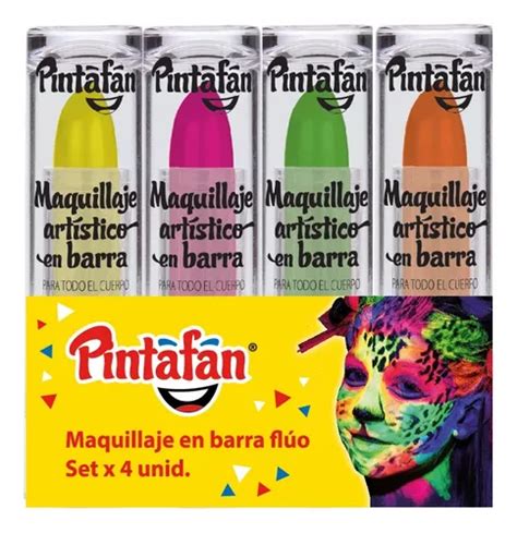 Maquillaje Artistico Barra Fluo Colores Pintafan Grs