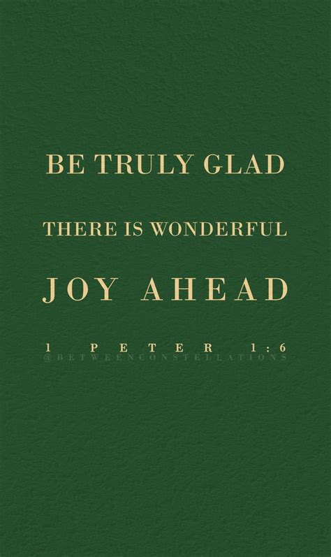 A Green Book Cover With The Words Be Truly Glad There Is Wonderful Joy