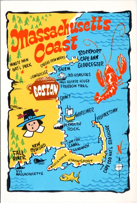 Massachusetts Map - Massachusetts Coast - cities and tourist spots ...