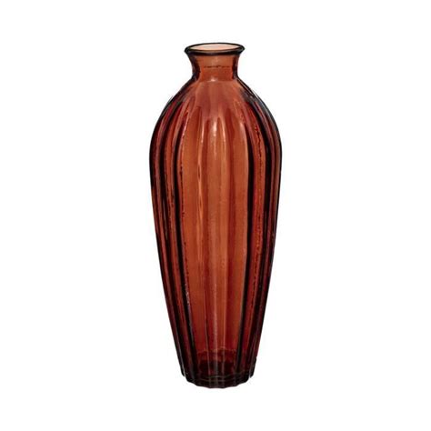 Atmosphera Vase En Verre Recycl Ambre D X H Cm Cdiscount Maison