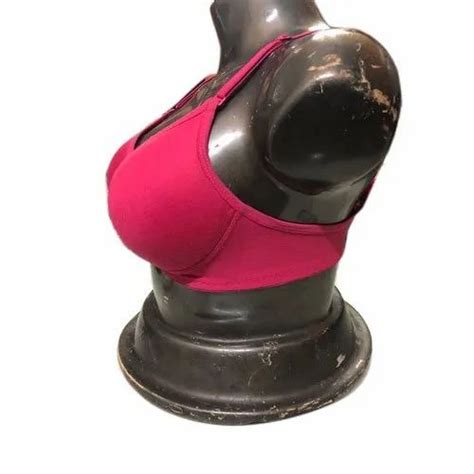 Suzain Plain Magenta Cotton Padded Bra For Daily Wear Size 28 44