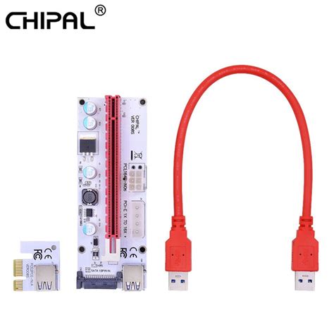 PCI-E райзер для видеокарты CHIPAL VER008S Molex Riser PCIE удлинитель ...