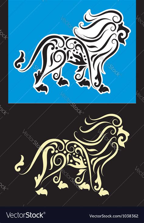 Lion Cutting Sticker Royalty Free Vector Image